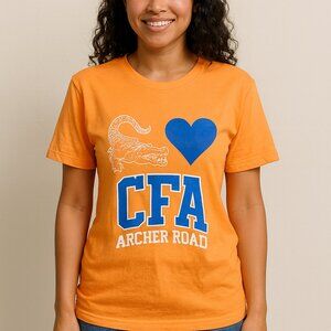 Chick-fil-A CFA Archer Road Tee Orange Gator women’s Medium